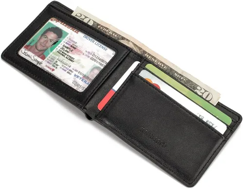 Miniatura 5 de Cartera delgada con bolsillo frontal para hombre con bloqueo RFID