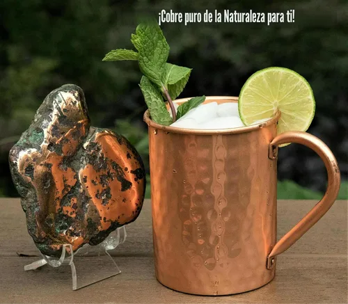 Miniatura 3 de Copper Mules Taza de Cobre PURO Interior de Cobre CRUDO Ideal para Beneficios de Salud Ayurvédicos y Moscow Mules - Acabado Martillado a Mano