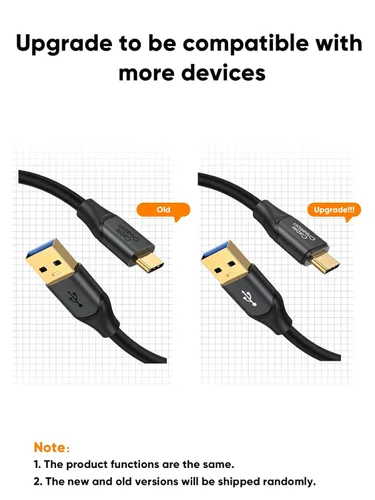 Miniatura 9 de CableCreation Cable USB C a USB A de 1 pie, USB 3.1 USB 3.2 Gen2 10Gbps USB A a C, cable de datos, Android Auto Cord 3A para USB C, SSD externo