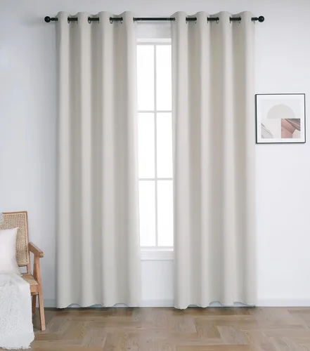 Miniatura 14 de INLINAS Cortinas opacas para dormitorio, aislamiento térmico, reducción de ruido, juego de 2 paneles de ahorro de energía, beige, 42 pulgadas