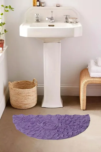 Miniatura 137 de Home Weavers Bell Flower Collection - Tapetes de baño copetudos 100 % algodón, extrasuaves y absorbentes, antideslizantes, lavables a máquina, lino