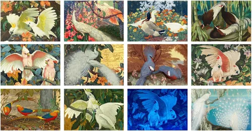 Miniatura 2 de Calendario de pared 2026 [13 páginas de 8 x 12 pulgadas] FANTASTIC BIRDS Vintage Modern Museum Art Retro Poster Peacock Flamingo Loro