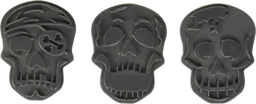 Tovolo - Juego de 6 sellos en reverso para galletas con cortador, aptos para lavaplatos, Calavera, talla única , Blanco