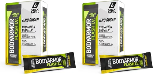 Miniatura 10 de BODYARMOR Flash IV - Paquetes de electrolitos, fresa y kiwi, mezcla de bebida sin azúcar, paquetes de una sola porción, agua de coco en polvo