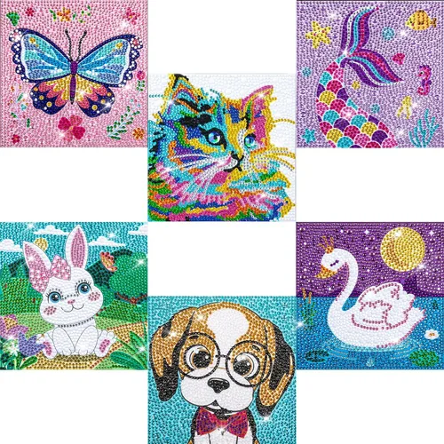 Miniatura 9 de QEUOYSS Kits de arte de diamantes 5D para niños principiantes, kits fáciles de artes y manualidades para niños de 8 a 12 años, juego de manualidades