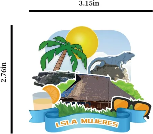 Miniatura 4 de Isla Mujeres Mexico - Imán de madera para nevera, colección 3D, madera 3D, hecho a mano, recuerdos de la ciudad, imán para nevera, decoración