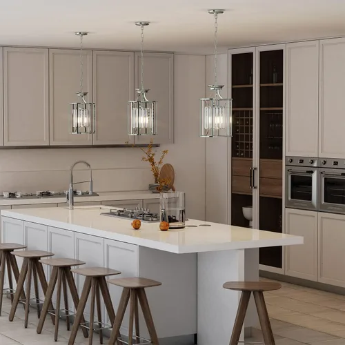 Miniatura 7 de Baunoisk Lámpara colgante de metal negro y cristal, isla de cocina, comedor, dormitorio, 9.4 x 56.7 pulgadas, 500 lúmenes, LED de 60 W, control