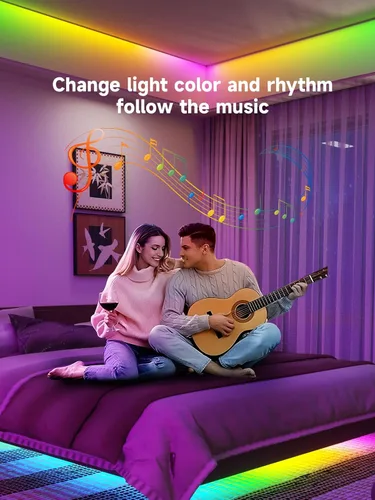 Miniatura 6 de TJOY BGRIC - Tira de luces LED de 16.4 pies, luces LED inteligentes compatibles con Alexa y Google Assistant, segmento de color DIY, luces LED WiFi
