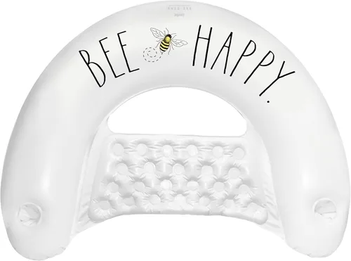 Coconut Float Tumbona Rae Dunn x Chill – ¡Nuevo! Bee Happy Theme – Silla inflable multiusos para adultos – Versátil para montar en fiestas de verano