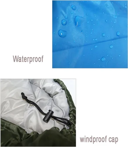 Miniatura 4 de Hi Hi - Saco de dormir ligero y portátil, impermeable, doble o individual, saco de dormir para mochileros, viajes, senderismo, camping, 3-4