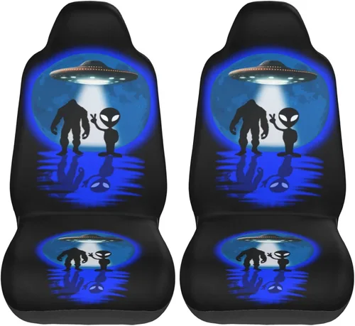 Miniatura 19 de Alien and Bigfoot - Funda de asiento delantero de automóvil para hombres y mujeres, 2 piezas, fundas de asiento automotriz para automóviles, SUV