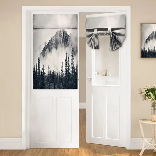 Miniatura 46 de Cortinas de puerta negras y rojas para ventanas de puerta, estampado de leopardo y cebra, cortinas de ventana para puerta de vidrio francesa