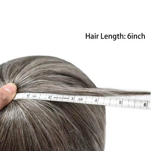Miniatura 18 de Toupee Hair Piece For Men 100% Real Human Hair System Natural Looking Hairpieces For Men Hair Units Protesis Capilar Para Hombre 8''X10'' #610#6