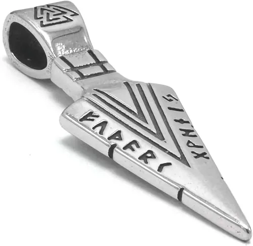 Miniatura 3 de BAVIPOWER Collar con colgante de cabeza de lanza de Gungnir de Odín de acero inoxidable 316L nórdico escandinavo vikingo joyería para hombre