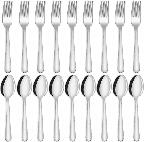 Miniatura 9 de Unokit Juego de cubiertos de tenedores y cucharas, 24 piezas de cubiertos de acero inoxidable de grado alimenticio para el hogar, cocina