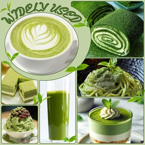 Miniatura 8 de Colorante alimentario verde para té verde matcha, polvo de té verde natural puro de 7.1 onzas, sin azúcar para café con leche, leche, hornear
