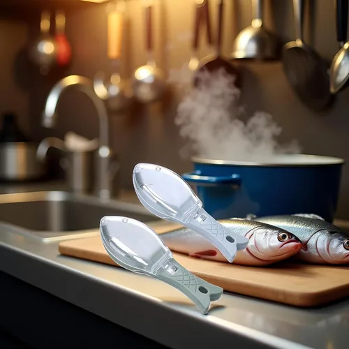 Miniatura 4 de 2 unidades de removedor de escamas de pescado, rallador de piel, cepillo, pelador de limpieza, raspador de herramientas de cocina, abridor