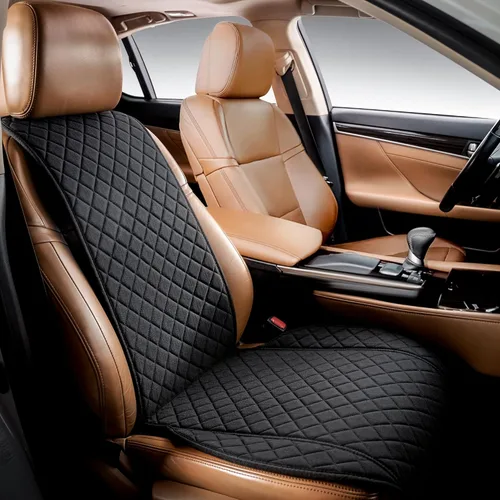 Miniatura 16 de IVICY Funda de asiento de automóvil de lino sintético para automóviles, duradera y antideslizante, fundas protectoras para asiento delantero