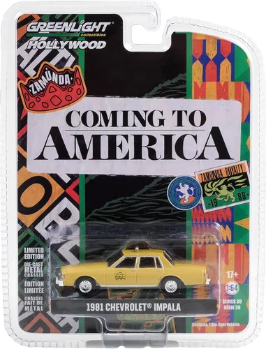 Greenlight 1:64 Hollywood Series 39 - Coming to America (1988) - 1981 Impala Taxi 44990-C [Envío desde Canadá]