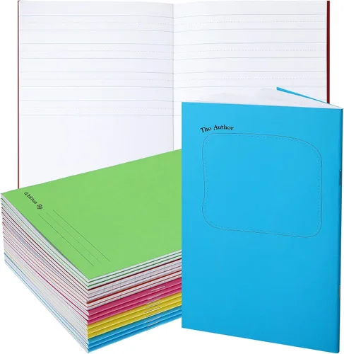 Geyee Libros en blanco para que los niños escriban historias, coloridos cuadernos en blanco rayados para niños, libros de tapa blanda en blanco para