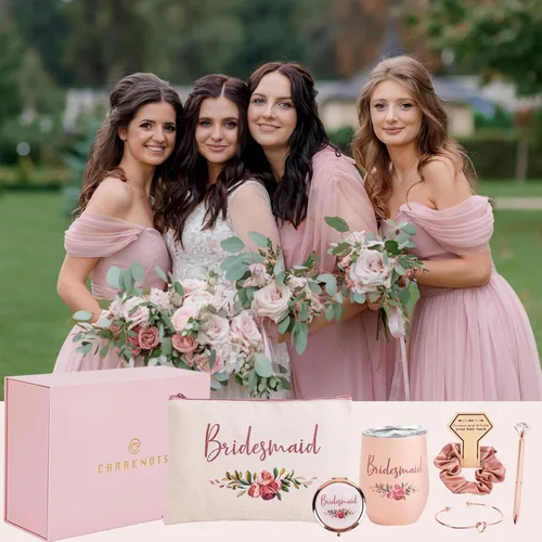Miniatura 8 de CARAKNOTS Caja de regalo de propuesta de dama de honor, juego de regalo de dama de honor, caja rosa para damas de honor para boda, novia, despedida