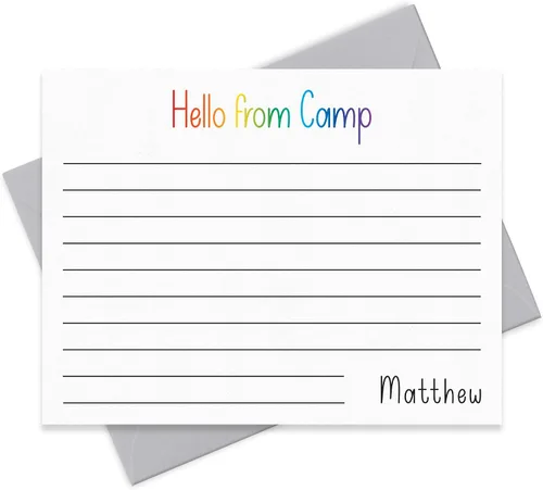 Miniatura 8 de Juego de tarjetas de notas personalizadas para campamento de verano y sobre para niños, lindo juego de escritura para niños para notas de campamento