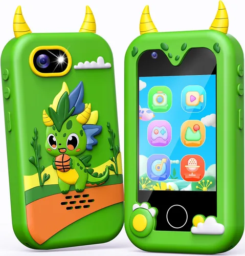 Miniatura 8 de Teléfono de juguete para niños, juguetes de teléfono inteligente con cámara dual - regalo de Navidad y cumpleaños para niños de 3 a 12 años