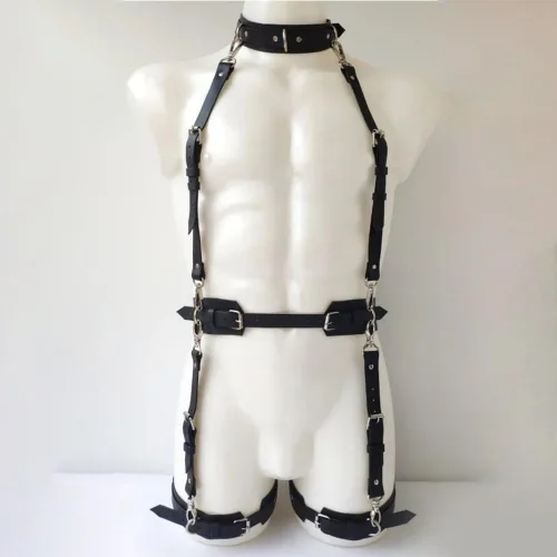 Miniatura 2 de ALLOVME Men Body Chest Belt for Men Adjustable Leather Belts with Buckles Rave Costume Sexy Punk Chest Belt Clubwear Costume