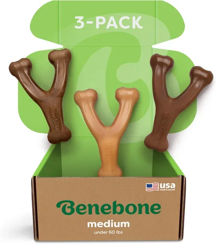 Miniatura 21 de Benebone Wishbone - Juguete masticable duradero para perros masticadores agresivos, tocino real, fabricado en Estados Unidos, mediano