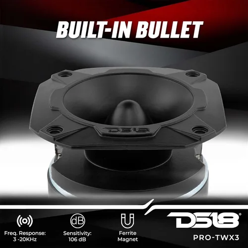 Miniatura 3 de DS18 PRO-TWX3 - Tweeter Super Bullet de 4 pulgadas, 480 vatios, 1.5 pulgadas, aluminio, 4 ohmios Vc, los tweeters PRO son los mejores en el mercado