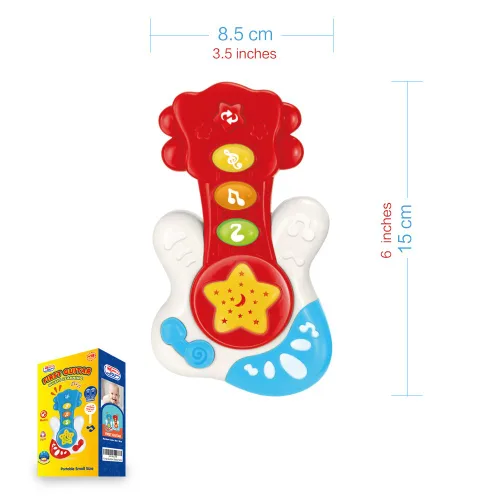 Miniatura 7 de Primera guitarra portátil. Juguete educativo para aprendizaje musical y entretenimiento para edades de 9 meses a 4 años