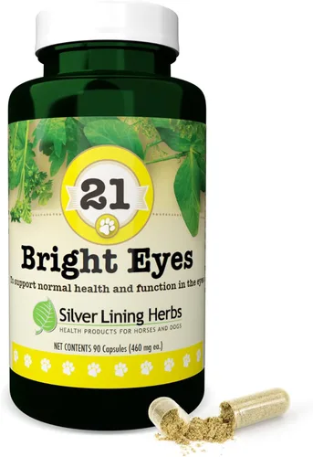 Silver Lining Herbs 21 ojos brillantes - Apoya la salud de los ojos del perro - Mantiene los niveles normales de minerales para los ojos del perro -