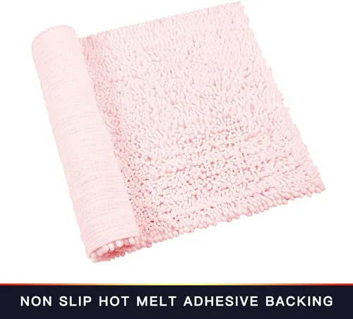 Miniatura 230 de Walensee Alfombra de baño antideslizante (24x17 pulgadas, rosa polvoriento) absorbente de agua, súper suave, lanuda de felpilla, lavable a máquina