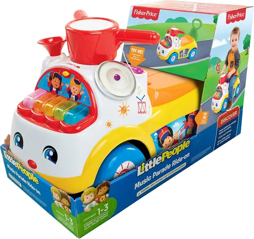 Miniatura 7 de Little People Fisher-Price Juguete con música Parade Ride-On, blanco