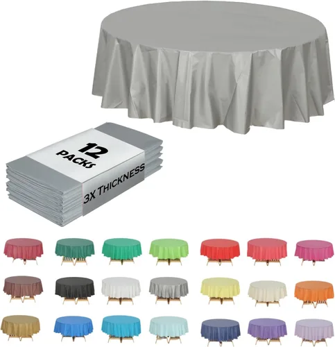 Miniatura 40 de Paquete de 12 manteles de plástico resistentes, reutilizables., Azul Royal Azul real