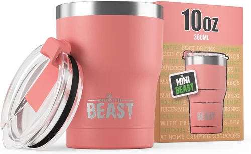 Miniatura 50 de Beast Vaso Térmico de 30 oz de Acero Inoxidable con Aislamiento al Vacío para Café y Hielo de Doble Pared Termo de Viaje (Rojo Arándano)