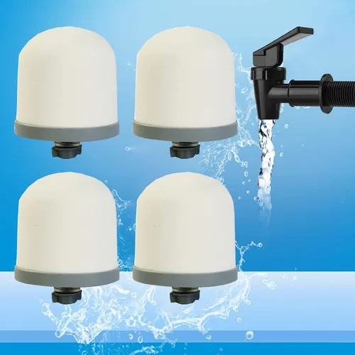 Miniatura 6 de Huining 4 filtros de agua de cúpula de cerámica con carbón activado con cáscara de coco en el interior, para reemplazo de filtro de prefiltración