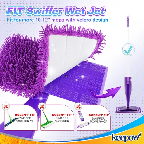 Miniatura 2 de Almohadillas de microfibra compatibles con Swiffer WetJet, almohadillas húmedas, almohadillas húmedas, almohadillas secas, almohadillas de recambio