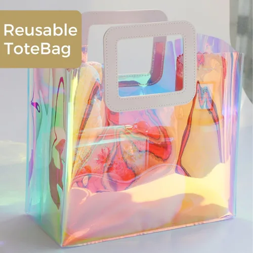 Miniatura 6 de VUOJUR 2 M 11'' Bolsas de regalo holográficas con papel de seda - Orquídea