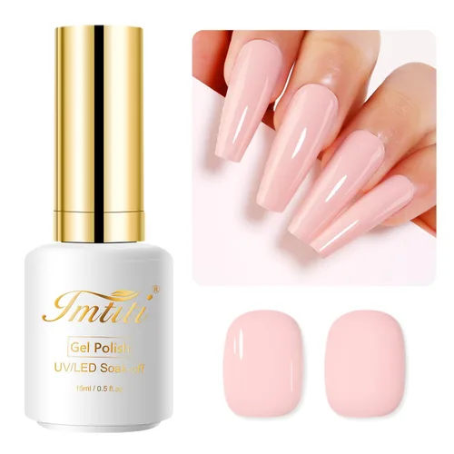 Miniatura 33 de Esmalte de uñas de gel con purpurina, 0.5 fl oz, color rosa brillante, de remojo, con LED, UV, kit de esmalte de uñas de gel para manicura en salón