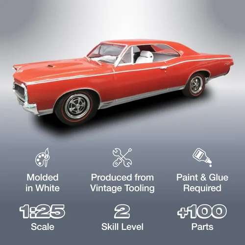 Miniatura 2 de MPC 1967 Pontiac GTO Weekend Warrior - Kit de modelo a escala 1/25 - Vehículos vintage construibles para niños y adultos