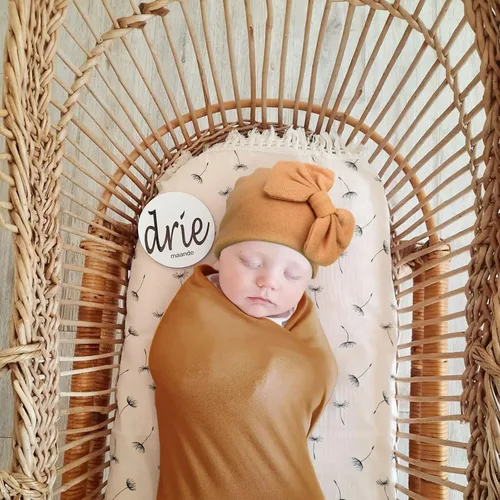 Miniatura 2 de DRESHOW BQUBO Manta para Recién Nacido con Sombrero de Moño y Guantes de Algodón, Manta de Envoltorio para Bebé Cálido, Saco de Dormir para Bebé