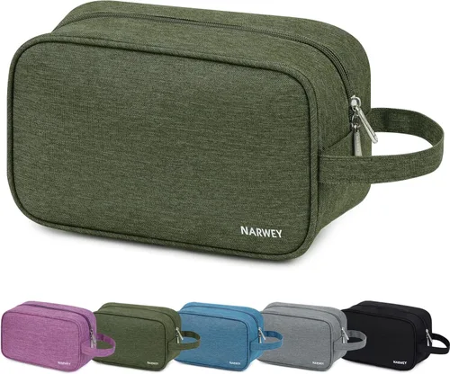 Miniatura 24 de Bolsa de aseo grande de tamaño completo, bolsa de cosméticos, bolsa de maquillaje de viaje, organizador para mujeres, hoja verde Z, M