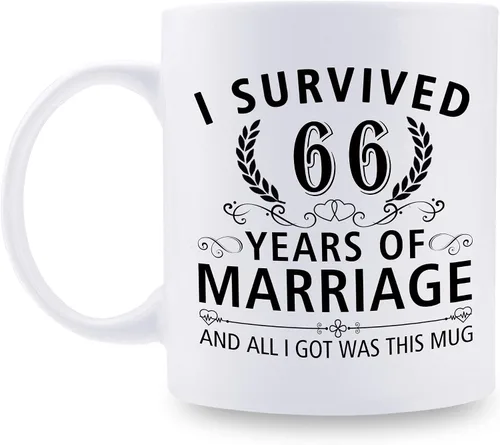 Miniatura 35 de Taza de café de 11 onzas con texto en inglés "I Survived 50 Years of Marriage and All I Got Was This Cup" para el 50 aniversario de boda y para él