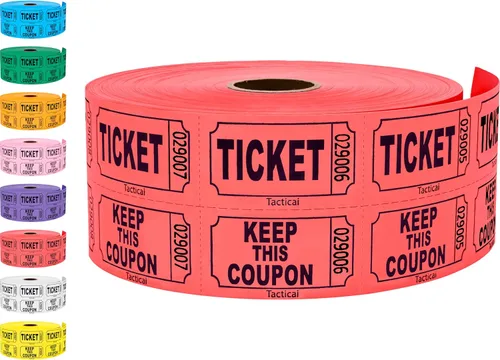 Miniatura 8 de 1000 boletos Tacticai para rifa, azul (1 de 8 colores), rollo doble, boleto para eventos, entradas, premio de clase, recaudación de fondos y premios