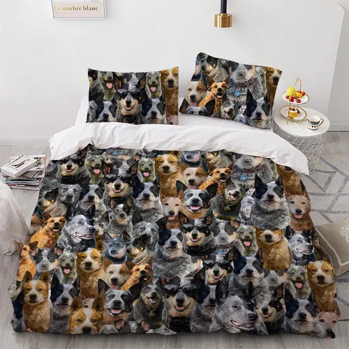 Miniatura 17 de Airedale Terrier - Juego de funda de edredón con estampado de cara de perro, juego de ropa de cama de 3 piezas, juego de funda de edredón suave