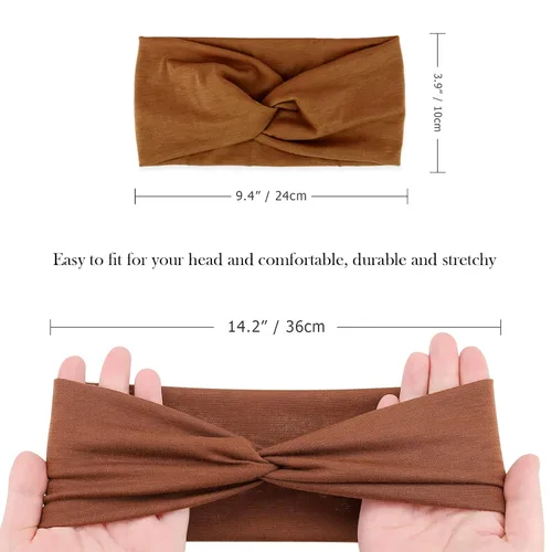 Miniatura 15 de DRESHOW Paquete de 8 diademas anudadas para mujer, con tiras cruzadas, antideslizantes, bohemias, trenzadas, accesorios para el cabello
