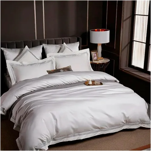 Miniatura 2 de Juego de ropa de cama de algodón egipcio de 1000 hilos, 4/6 piezas, tamaño doble, queen, king, bordado, funda de edredón, sábana, funda de almohada