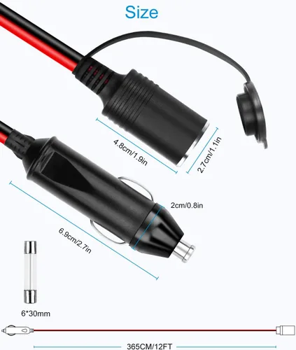 Miniatura 6 de ALITOVE Convertidor de CA a CC de 110 V a 12 V 20.8 A 250 W con enchufe para encendedor de cigarrillos de automóvil y cable de extensión