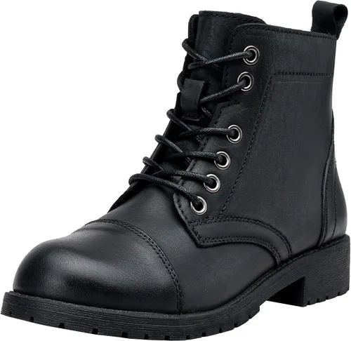 Miniatura 11 de Vepose - Botines de tacón bajo para mujer, botines militares a la moda con cordones